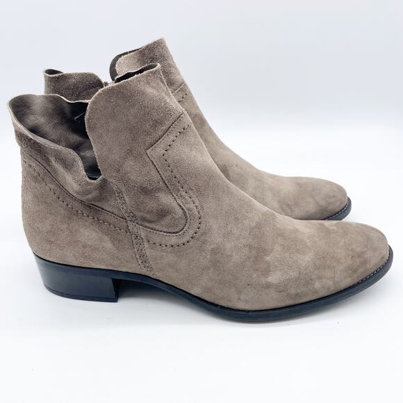 Paul Green Women's Stock Heel Boston Booties Fango Nubuck UK 7 US 9.5 - Picture 2 of 8